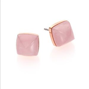Michael Kors Pink Rose Quartz Pyramid Studs